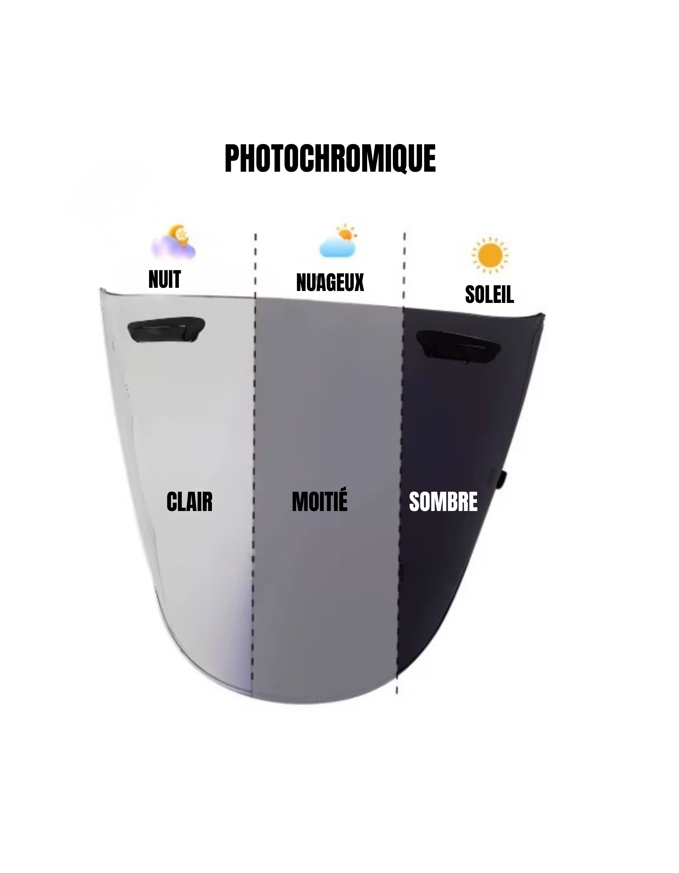 Visière Photochromique Homologuée - Rouge