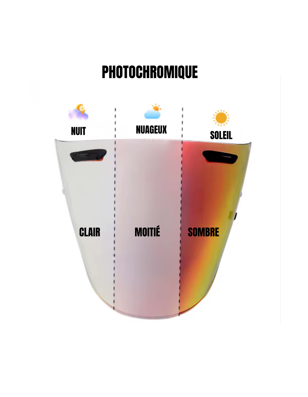 Visière Photochromique Homologuée - Rouge